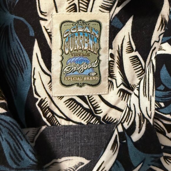 Vintage Ocean Current Hawaiian Shirt Mens Size L Tropical Floral Leaf Button Up - Picture 7 of 12